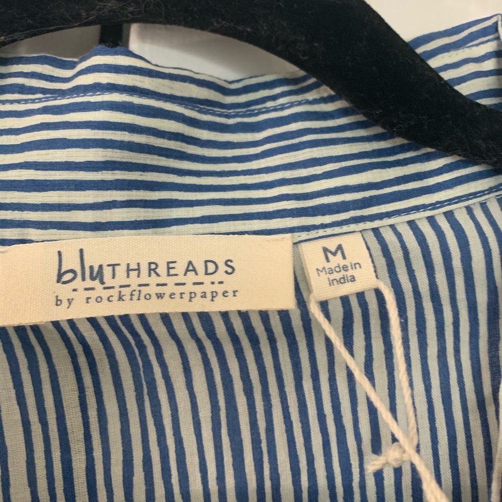 Medium Blue and White Striped Coverup